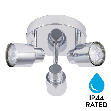 Modern Bathroom Ceiling Light Spotlight 3 Way Polished Chrome Fitting