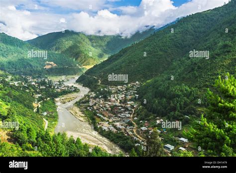 Dirang town deep in the valley of the Kameng river and surrounded by high mountains in western ...