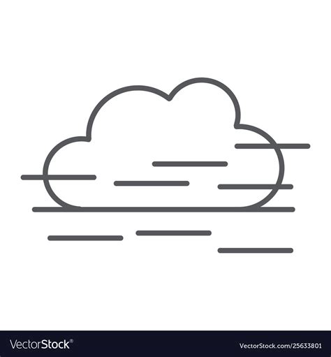 Fog Thin Line Icon Weather And Forecast Humidity Vector Image