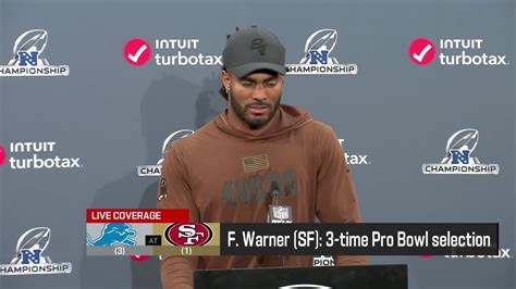 San Francisco 49ers linebacker Fred Warner addresses media at ...