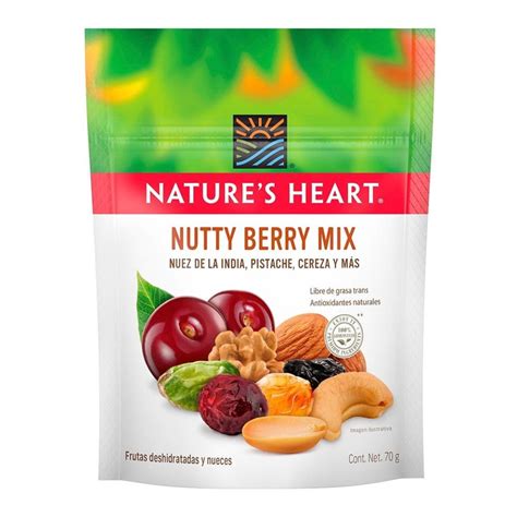 Frutas Deshidratadas Y Nueces Nature S Heart Nutty Berry Mix 70 G Walmart