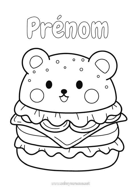 Coloriage N2051 Mignon Kawaii Nourriture