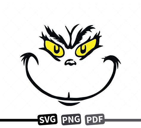 Grinch Face Svg Png Pdf Grinch Image Christmas Cut File