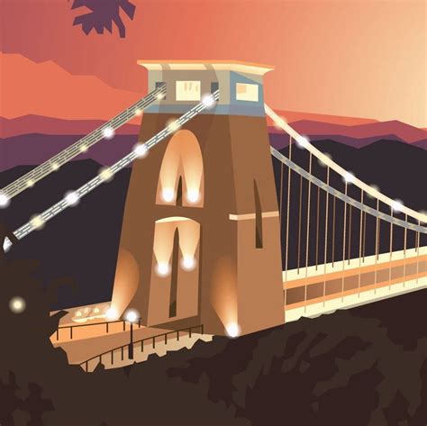 Travel Poster The Clifton Suspension Bridge Bristol Etsy