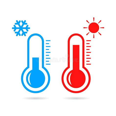 Símbolo Caliente Y Frío De La Temperatura Ilustración del Vector