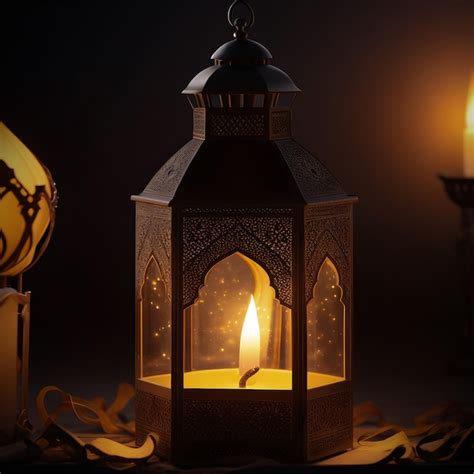 Premium Photo Aigenerated Arabic Lantern Aglow With The Warm Light Of