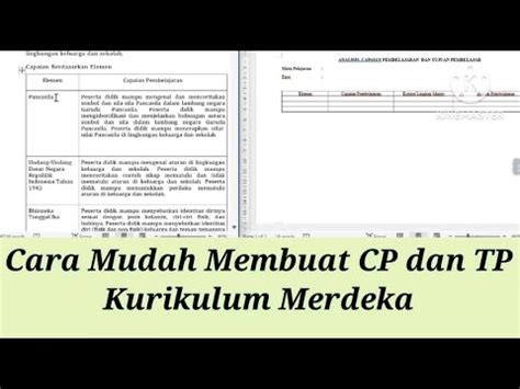 Cara Membuat Capaian Pembelajaran Dan Tujuan Pembelajaran Pada