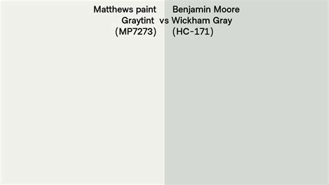 Matthews Paint Graytint MP7273 Vs Benjamin Moore Wickham Gray HC 171