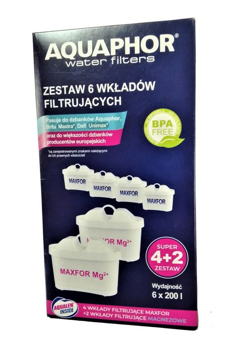 Wkład filtrujący Aquaphor 4 2 MAXFOR Mg 6 szt 11684588176