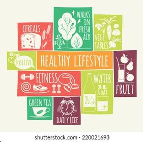 Healthy Lifestyle Icons Set Stock Vector Royalty Free 220021693