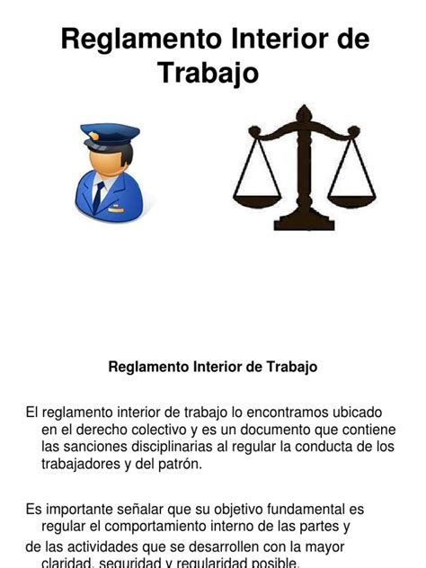 12 Reglamento Interior De Trabajo Regulación Derecho Laboral