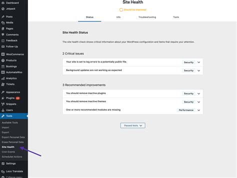 Troubleshooting using Health Check Documentation - WooCommerce