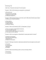 Microbiology Test Questions And Answers Course Hero