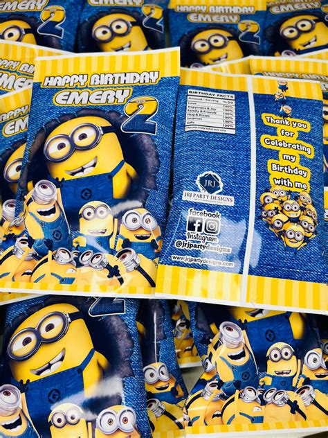 Minions chip bags party favors – Artofit