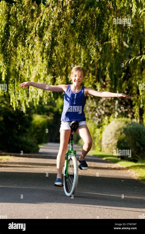 Girl Riding Unicycle Hi Res Stock Photography And Images Alamy