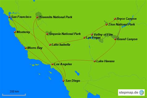 StepMap USA Westküste Landkarte für Deutschland