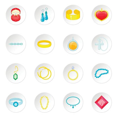 Jewelry Items Icons Set 8253125 Vector Art At Vecteezy