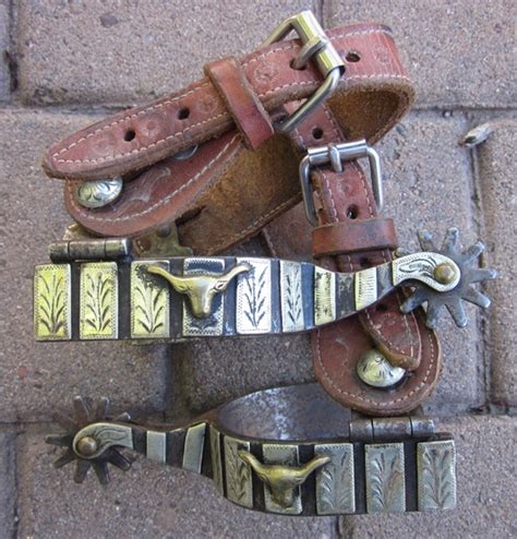 Stewarts Military Antiques Vintage Western Cowboy Spurs Straps