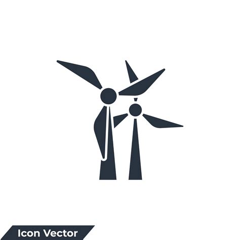 illustration vectorielle du logo de l'icône de l'éolienne. modèle de symbole d'énergie éolienne ...