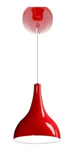 Lustre Pendente Modelo Gota Vermelho Branco Lindo Ema Parcelamento