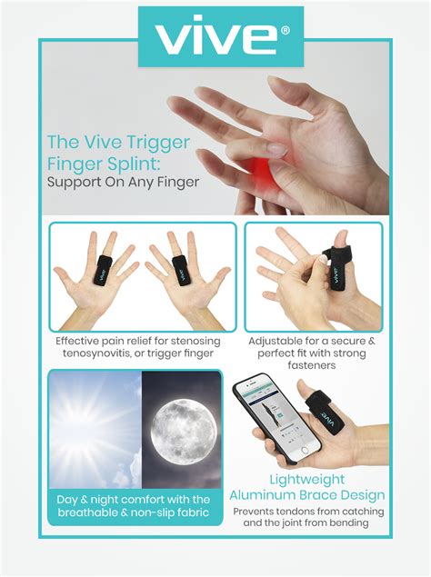 Trigger Finger Splint By Vive Support Brace For Straightening Curved