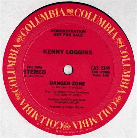 Kenny Loggins – Danger Zone (1986, Vinyl) - Discogs