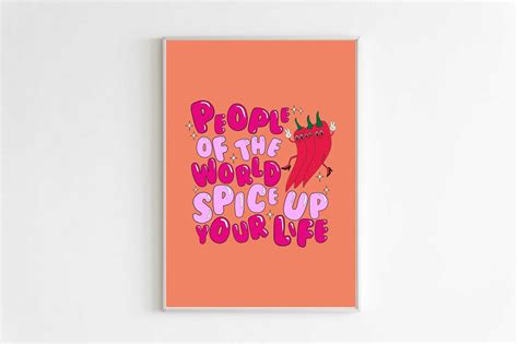 Spice Up Your Life Spice Girls Retro Cartoon Character Quote Wall Art