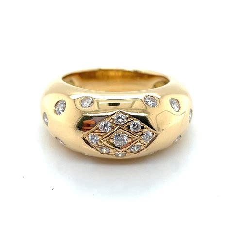 Proantic Bague Jonc Or Jaune Diamants