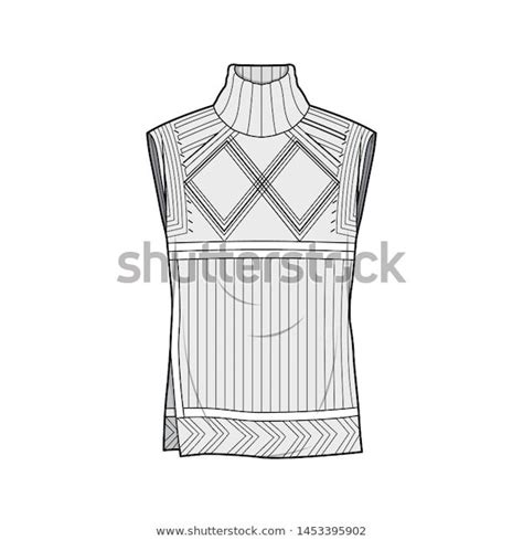 Shutterstock 컬렉션에서 Hd 화질의 Sweater Fashion Flat Sketche Template 스톡 이미지와