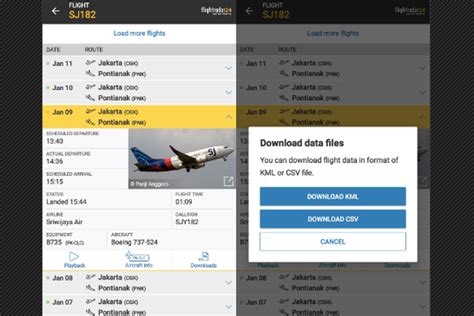 Begini Cara Menampilkan Rute Penerbangan Pesawat Sriwijaya Air Sj