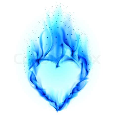 Heart In Blue Fire Stock Photo Colourbox