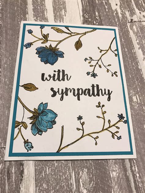 Sympathy Card Handmade Stamped Embossed Floral Modern Etsy Sympathy