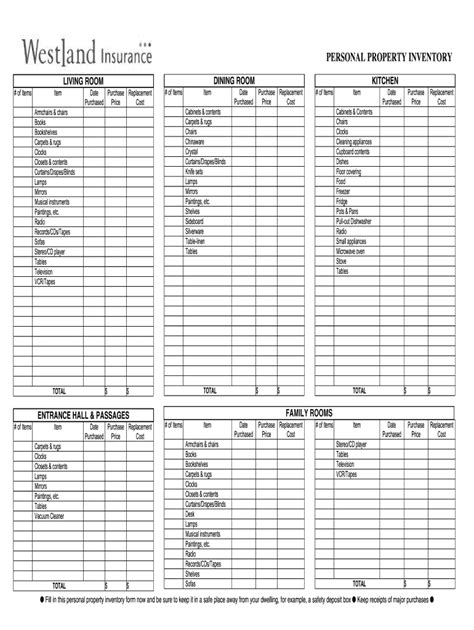 Itemized List For Insurance Claim Template Fill Online Printable