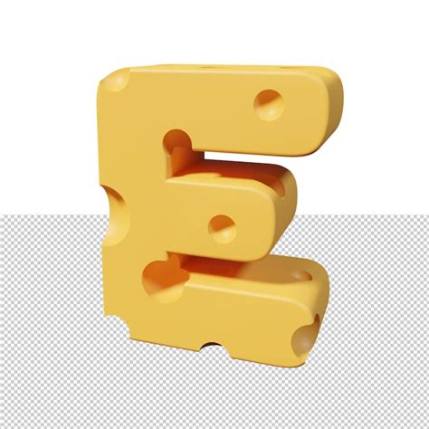 Premium Psd Cheese Letters E D Font Render