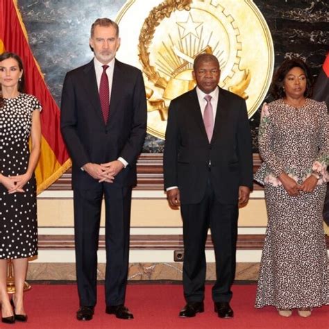 Los Reyes Felipe Y Letizia Y El Presidente De Angola Y Su Esposa En El