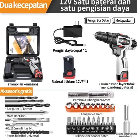 Jual Alat Bor Yang Dapat Di Charge Bor Rumah Tangga Baterai Lithium