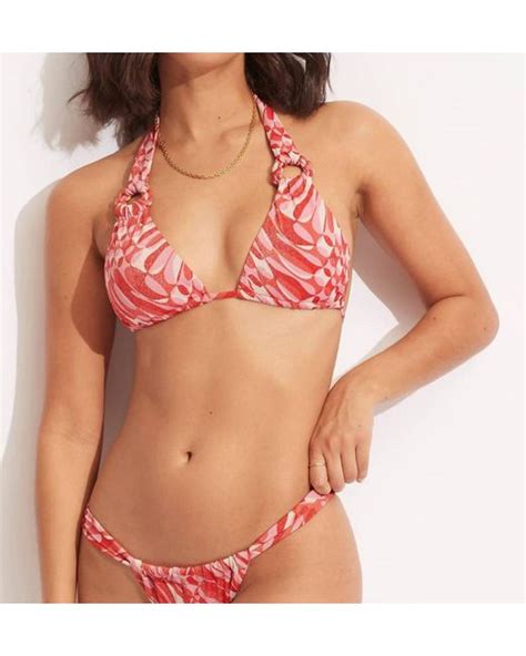 Seafolly Synthetic Poolside Slide Triangle Bikini Top I In Orange Lyst