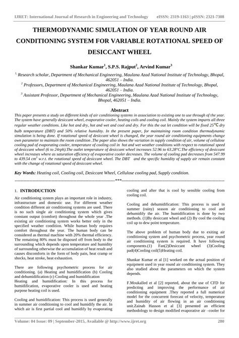 PDF Thermodynamic Simulation Of Year Round Air Conditioning System