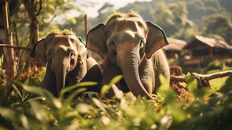 Premium AI Image | elephants in the forest