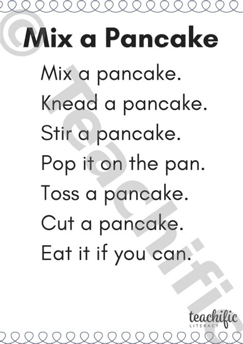 Poems K 2 Mix A Pancake Teachific