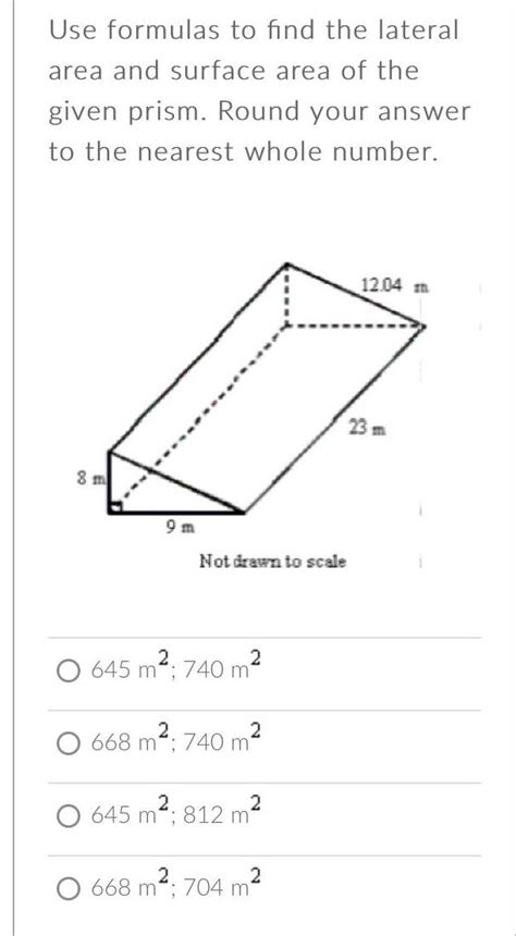 answered  formulas  find  lateral area  surface area