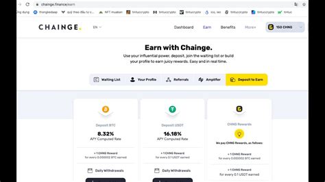 Chainge Finance Bonus Deposit Registered Build Your Profile Earn