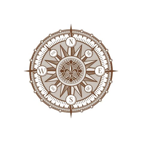 Premium Vector Vintage Medieval Antique Wind Rose Compass With Marine Navigation Vector Arrows