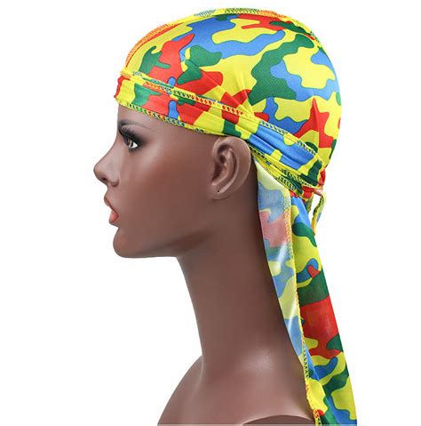 Miltary Camouflage Silky Durag Hot New Colorful Premium 360 Waves Long