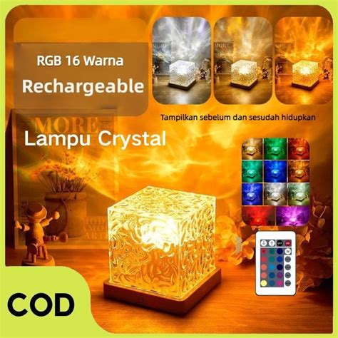 Jual CODLampu Crystal Meja 16 Warna Sentuh Adjustable RGB Lampu Lampu