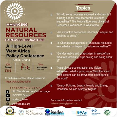 Conference On Natural Resource Governance And Inequalities In West