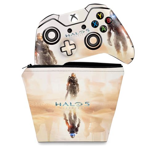 KIT Capa Case E Skin Xbox One Fat Controle Halo 5 Guardians A Pop