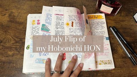 July Flip Through Hobonichi HON YouTube