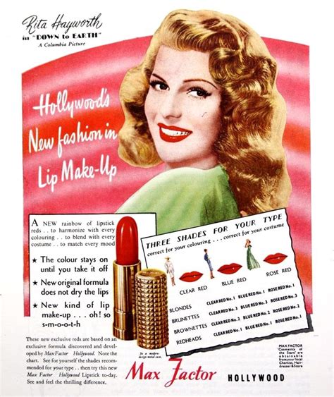 Vintagefashionandbeauty Rita Hayworth Vintage Ads Vintage Makeup Ads