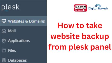 How To Take Website Backup From Plesk Panel Plesk Backup Manager